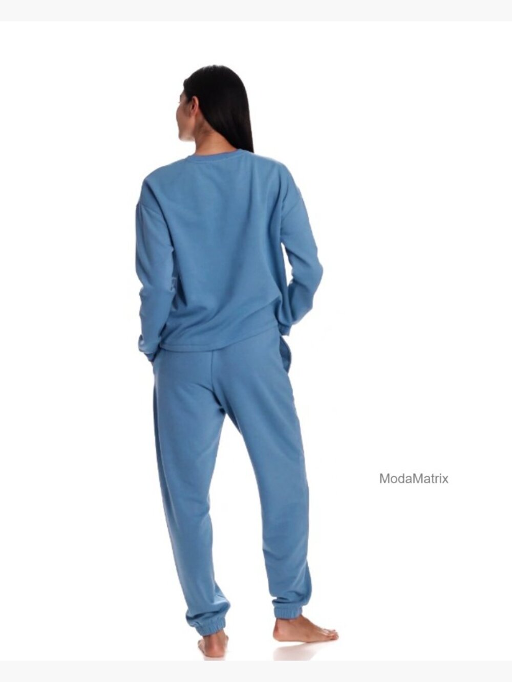 Women's 2-Piece Lounge Pajama Set with Sweatshirt and Joggers Fleece-Backed - Picture 7 of 7